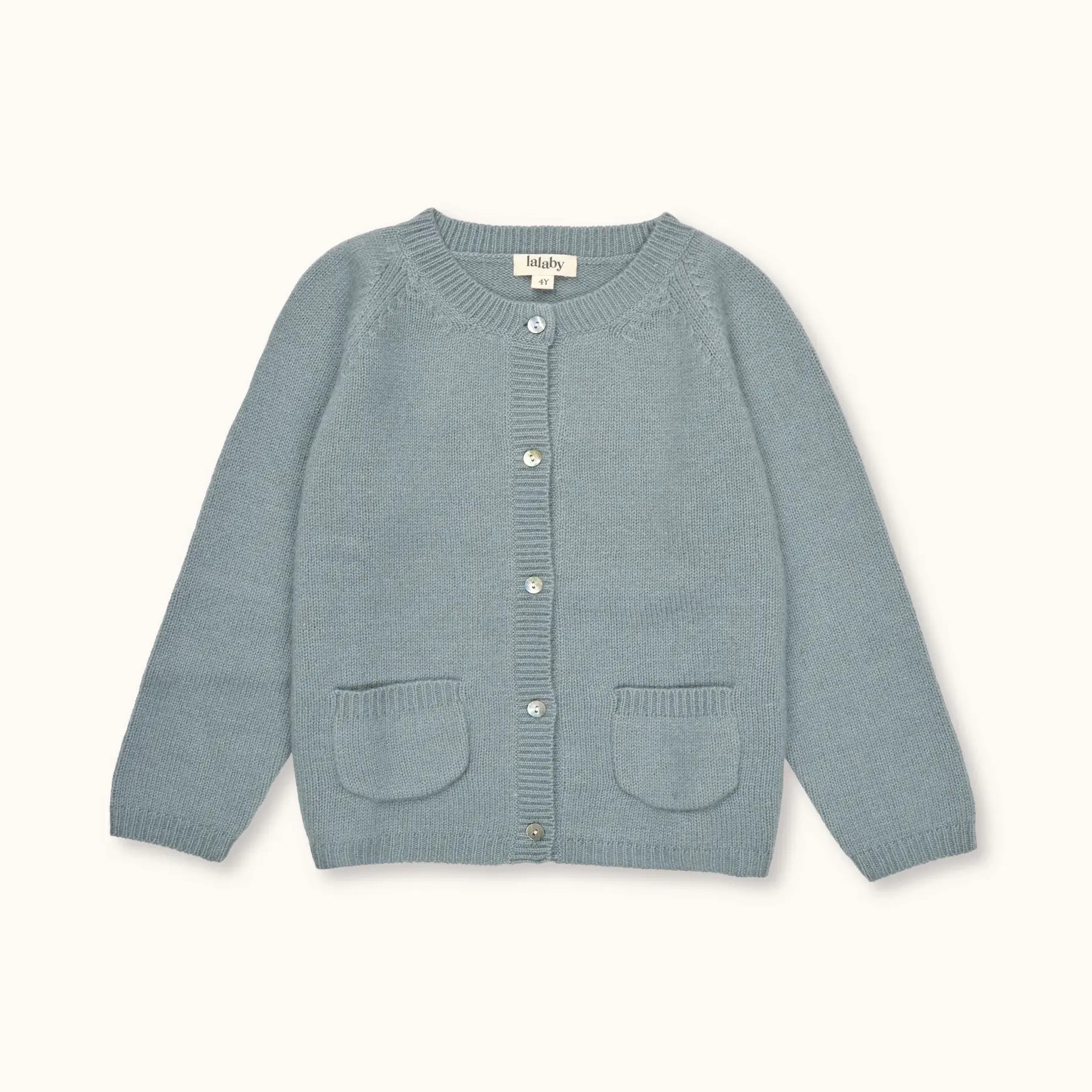 Lalaby Bobbie cardigan for kids in dove blue cashmere
