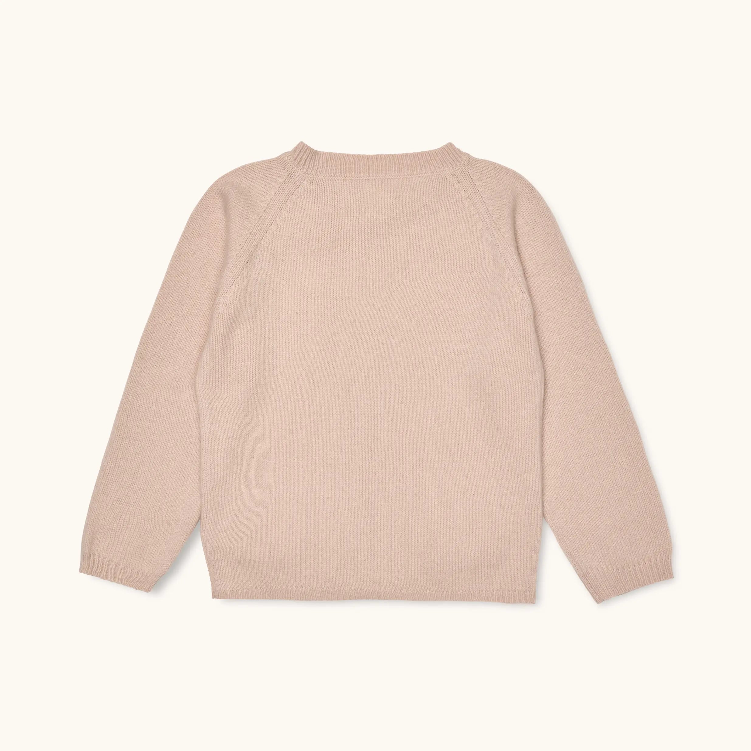 Lalaby Bobbie cardigan for kids in powder pink cashmere