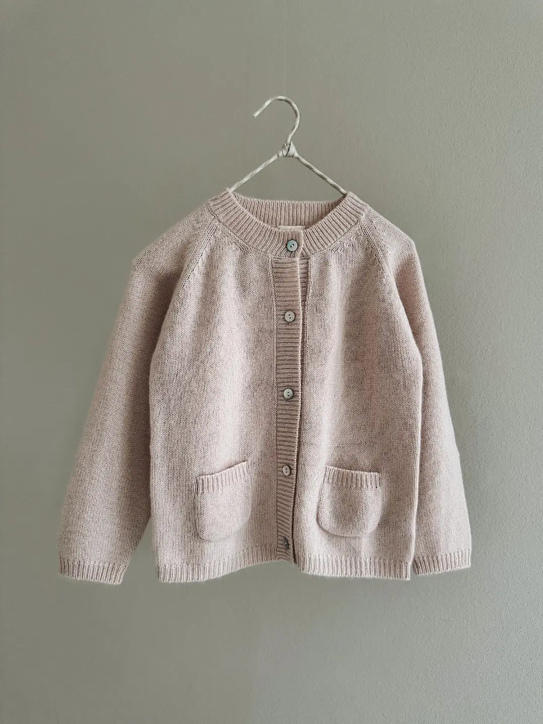 Lalaby Bobbie cardigan for kids in powder pink cashmere