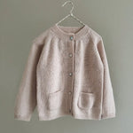 Lalaby Bobbie cardigan for kids in powder pink cashmere