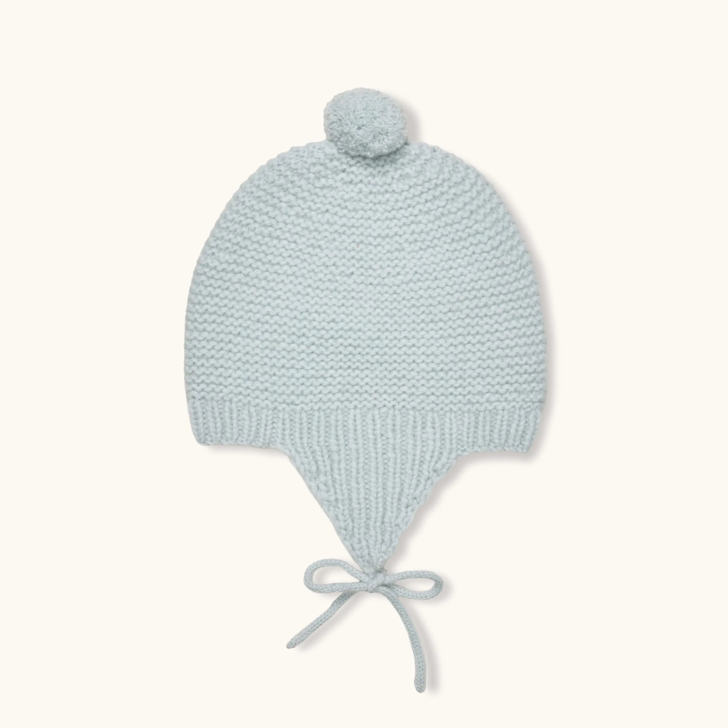 Lalaby knitted Bobo hat for babies in bluey light blue cashmere