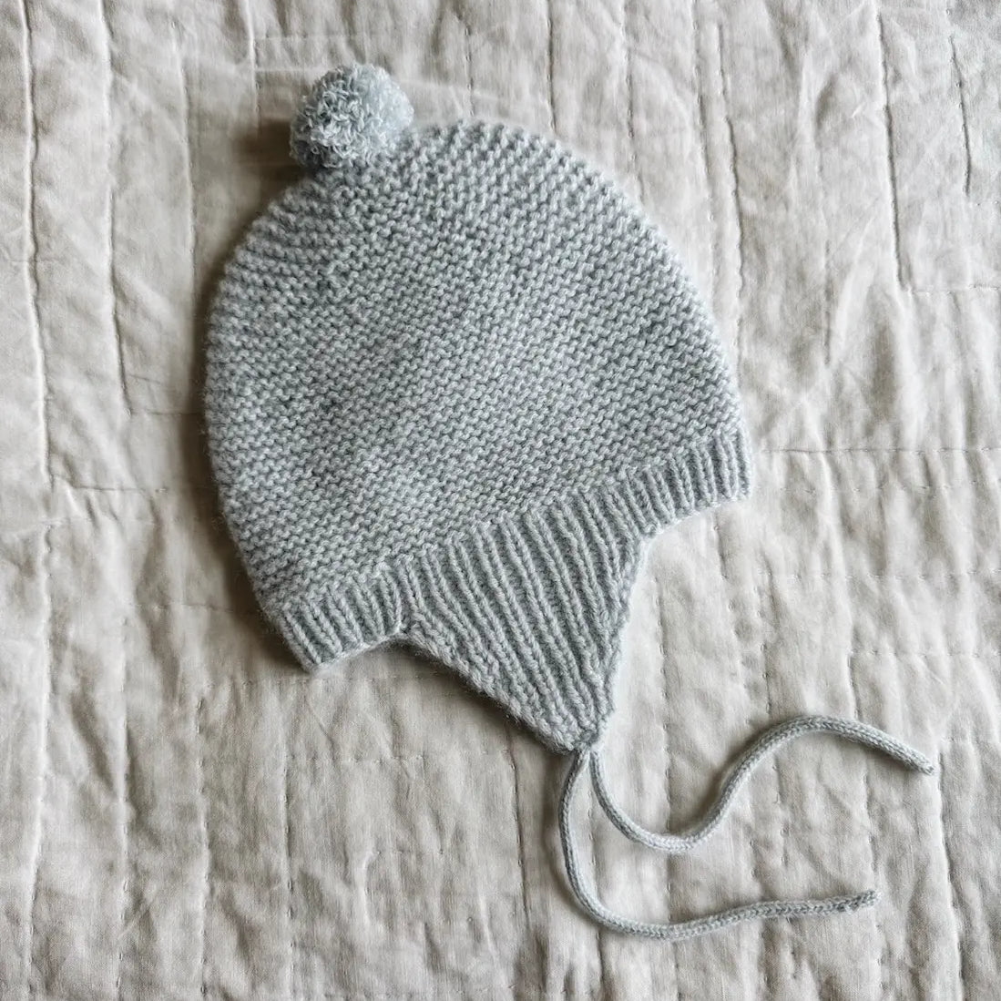 Lalaby knitted Bobo hat for babies in bluey light blue cashmere