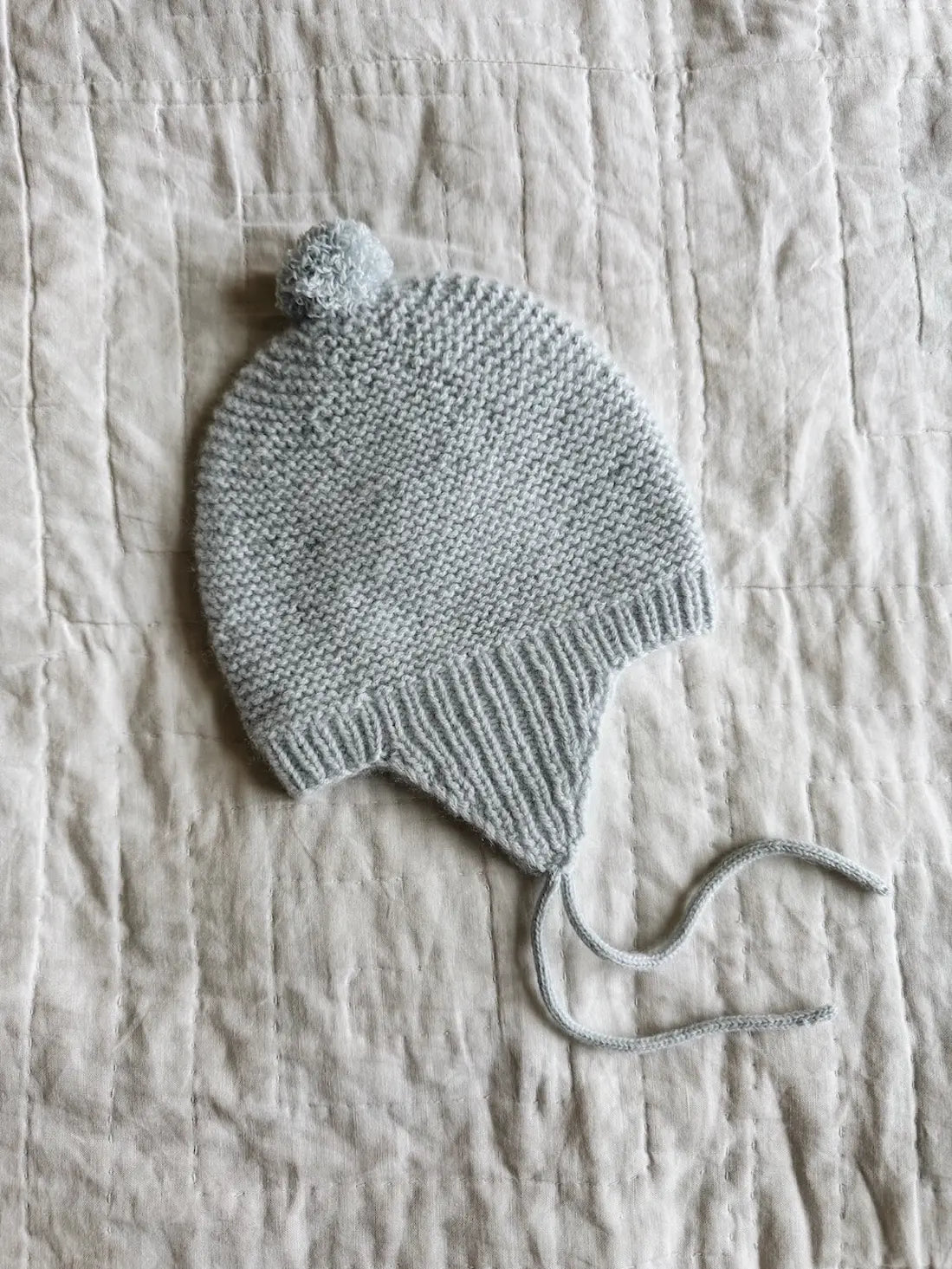 Lalaby knitted Bobo hat for babies in bluey light blue cashmere