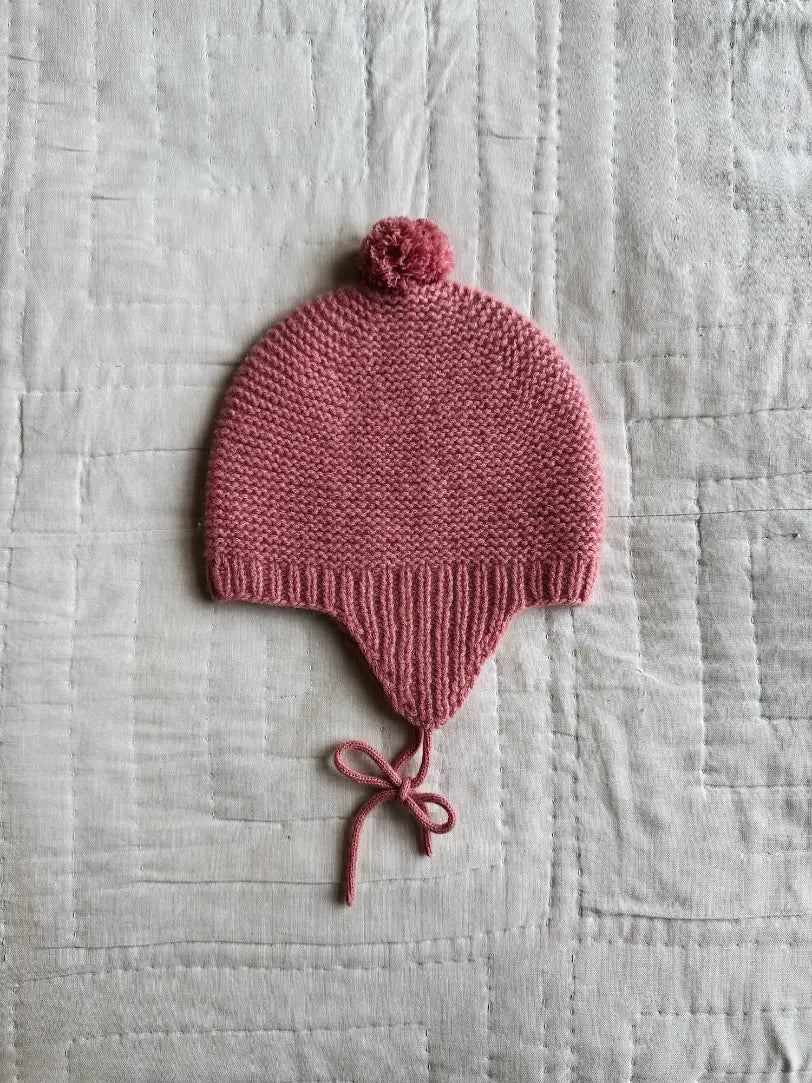 Lalaby knitted Bobo hat for babies in sorbet pink cashmere