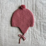 Lalaby knitted Bobo hat for babies in sorbet pink cashmere