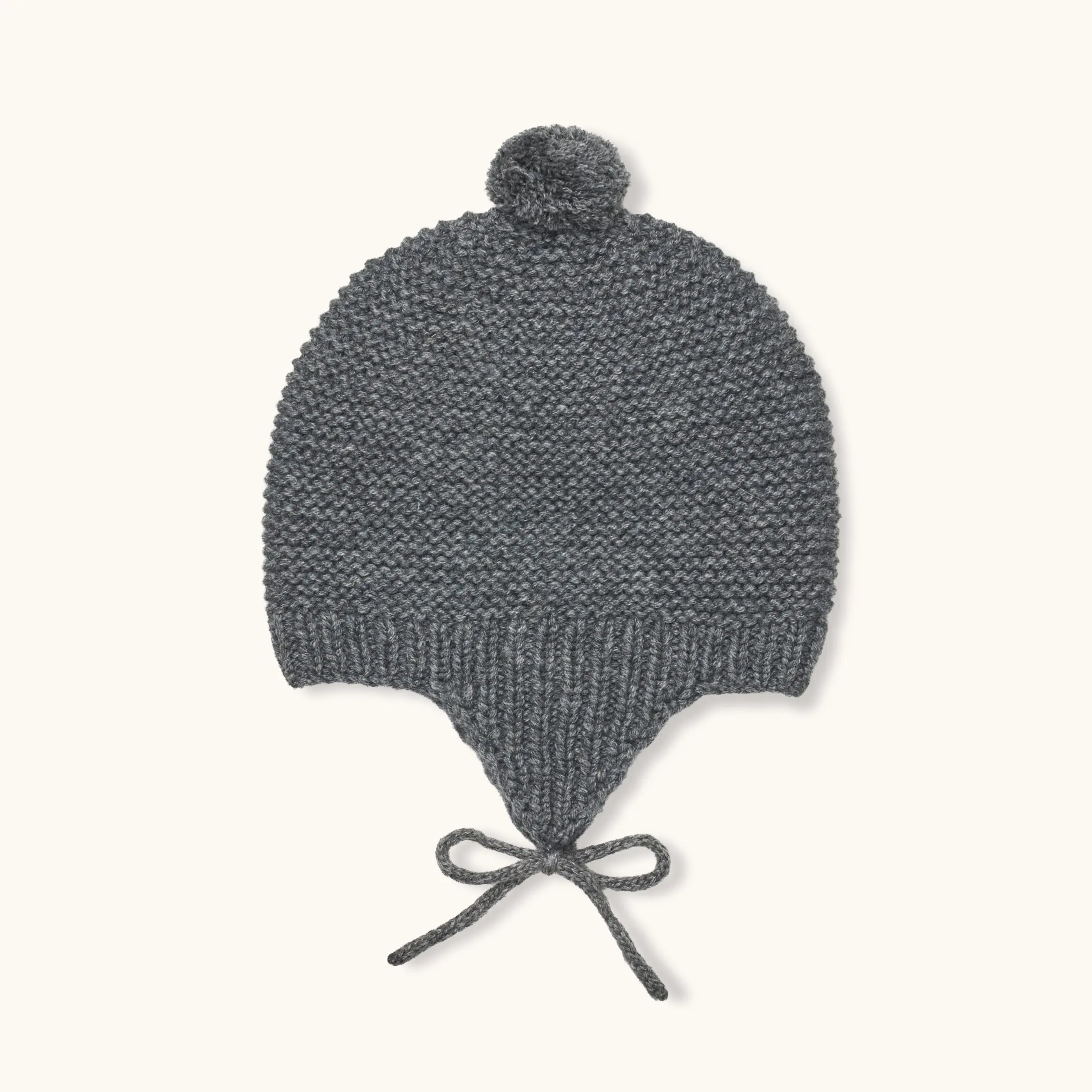Lalaby knitted Bobo hat for babies in storm grey cashmere