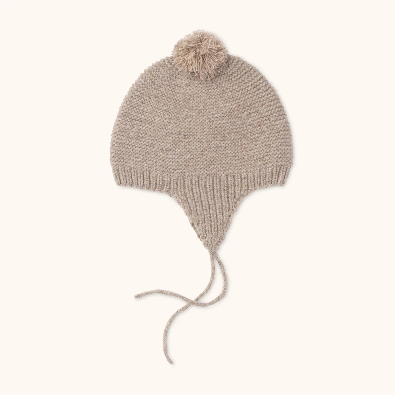 Lalaby knitted Bobo hat for babies in toast brown cashmere
