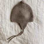 Lalaby knitted Bobo hat for babies in toast brown cashmere
