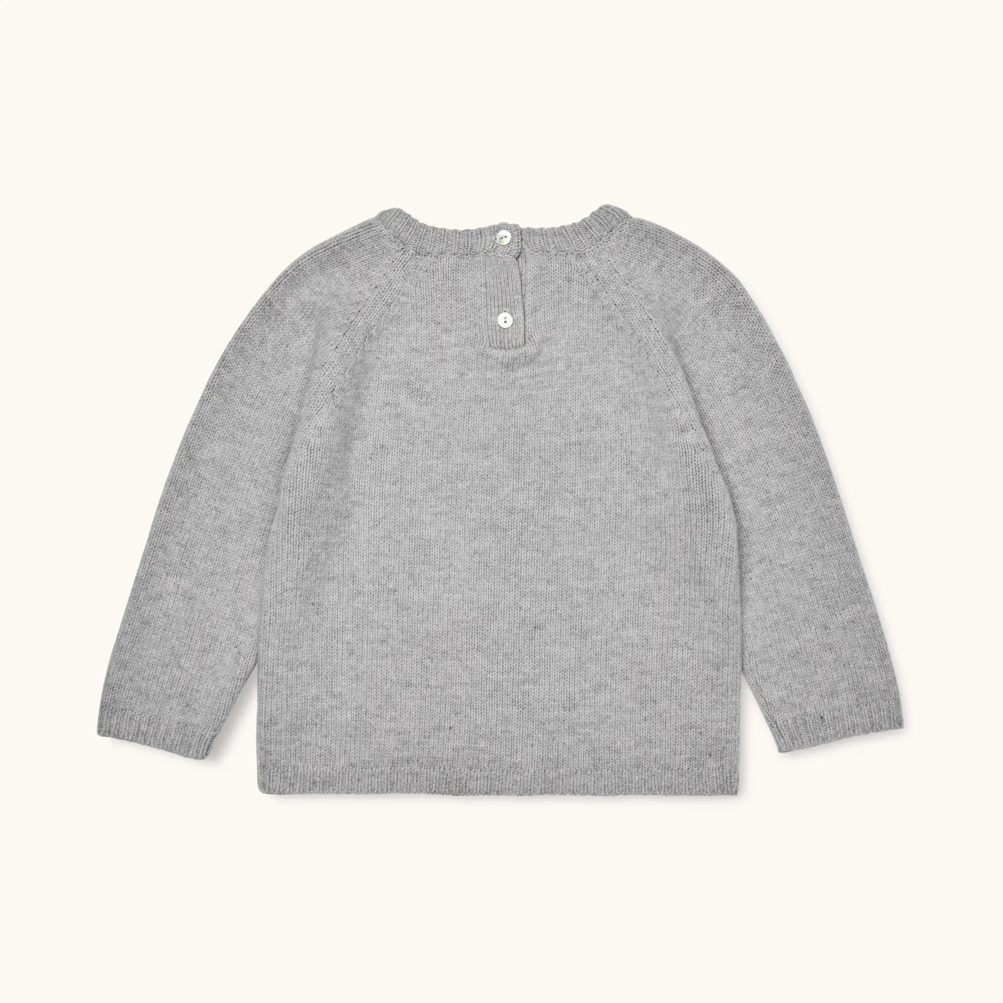 Lalaby Brother sweater for babies in a grey baby wool, yak and cashnere blend
