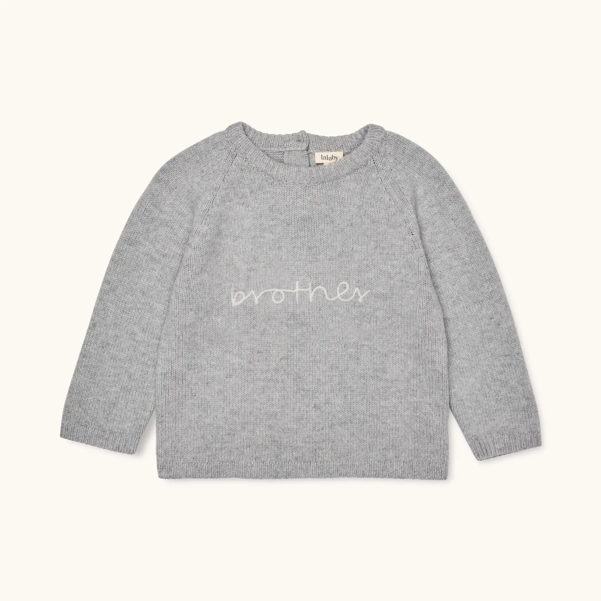 Lalaby Brother sweater for kids in a grey baby wool, yak and cashnere blend