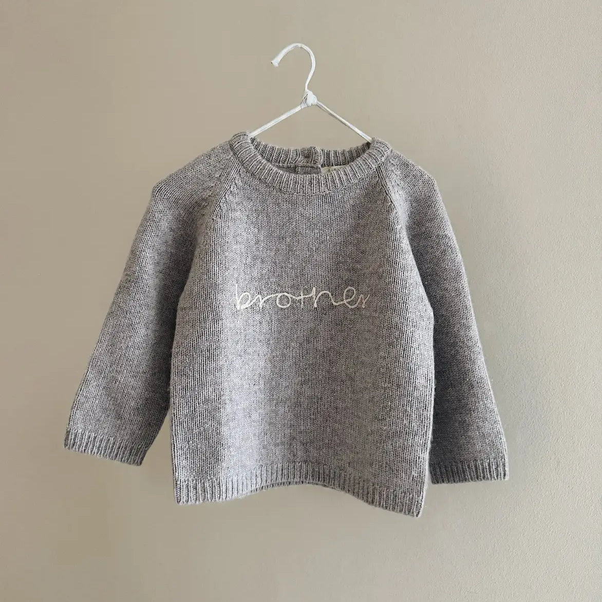 Lalaby Brother sweater for kids in a grey baby wool, yak and cashnere blend