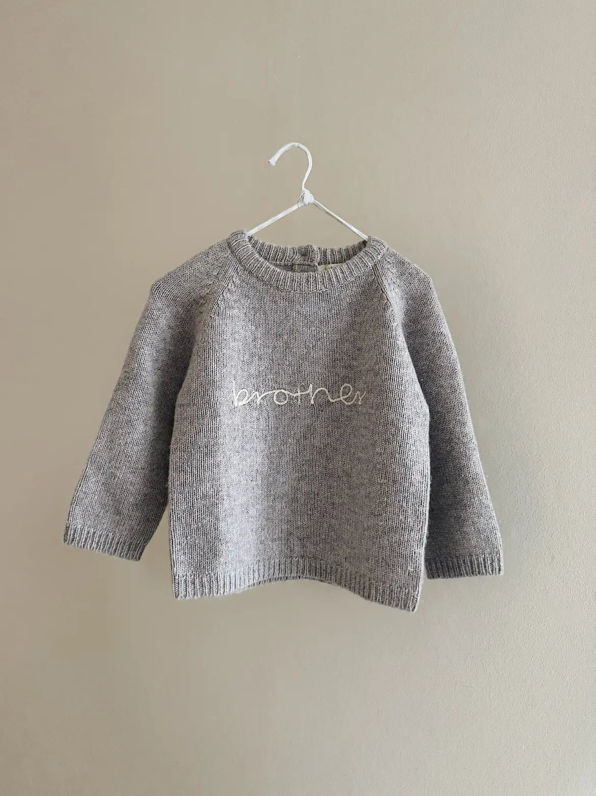 Lalaby Brother sweater for kids in a grey baby wool, yak and cashnere blend