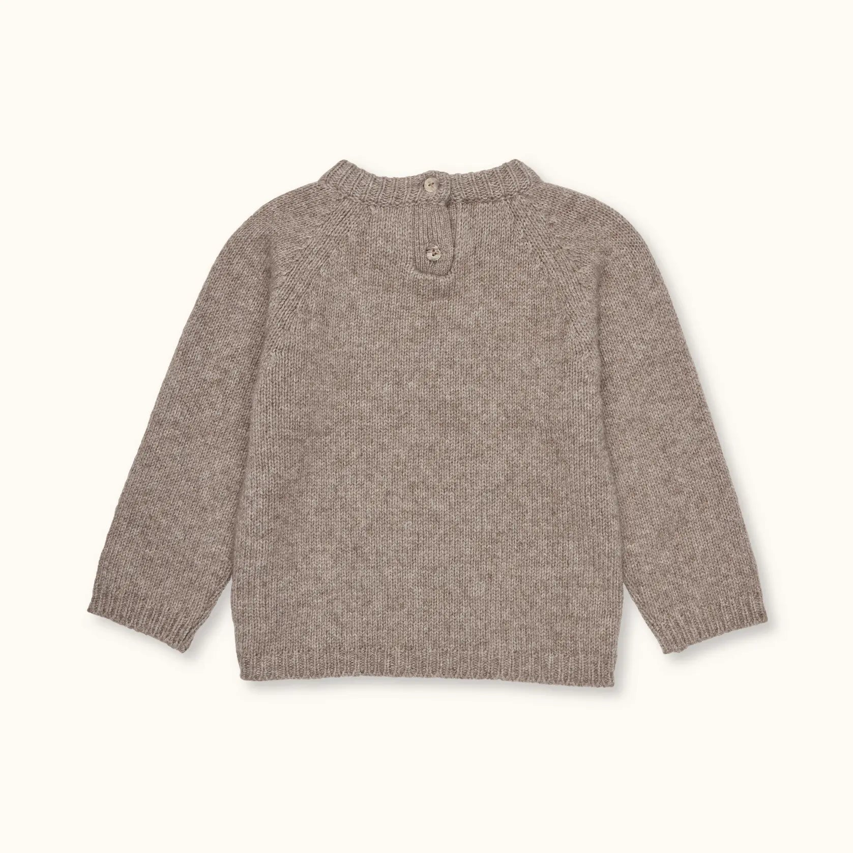 Lalaby Brother sweater for kids in a millet brown baby wool, yak and cashmere blend