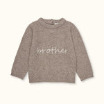 Lalaby Brother sweater for kids in a millet brown baby wool, yak and cashmere blend