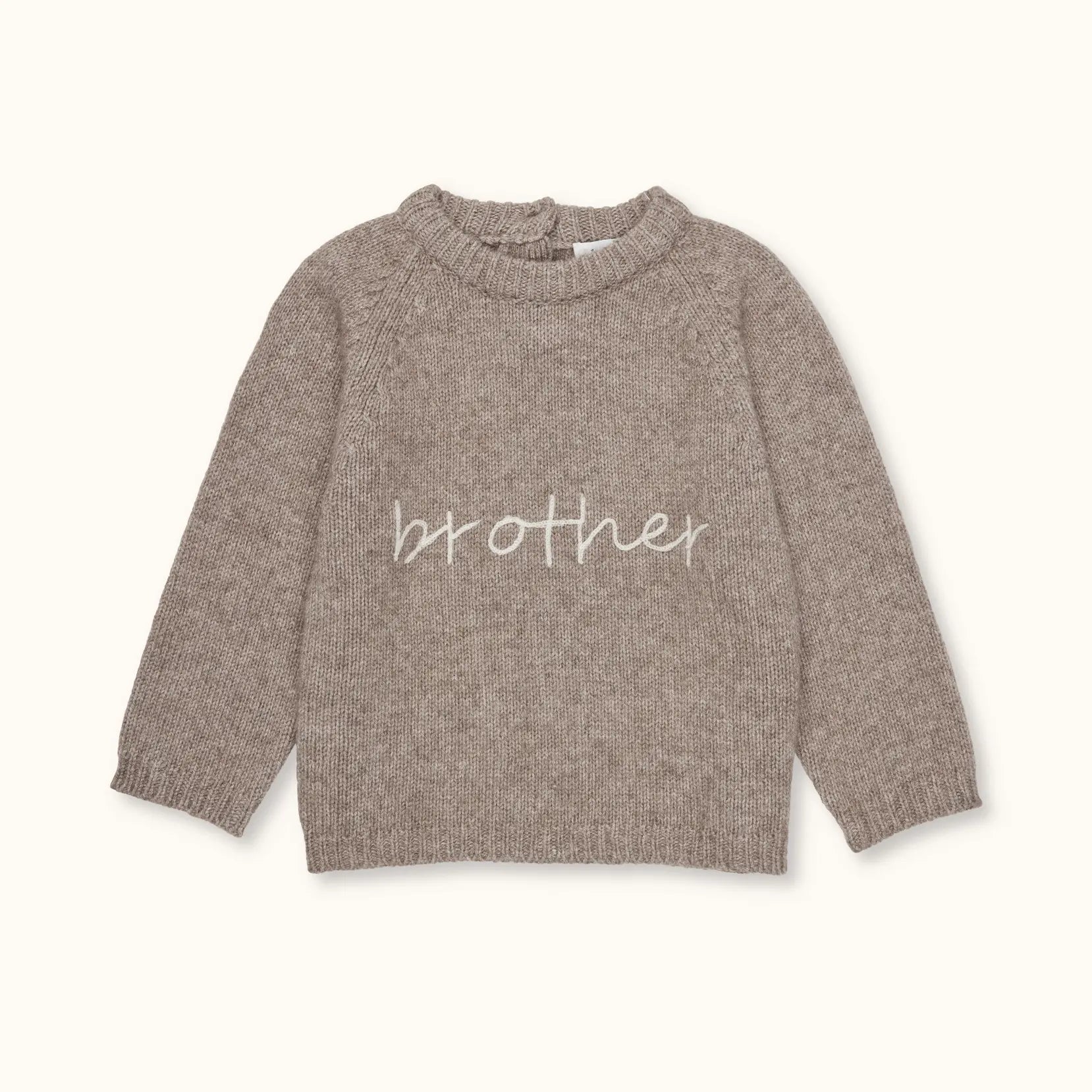 Lalaby Brother sweater for kids in a millet brown baby wool, yak and cashmere blend