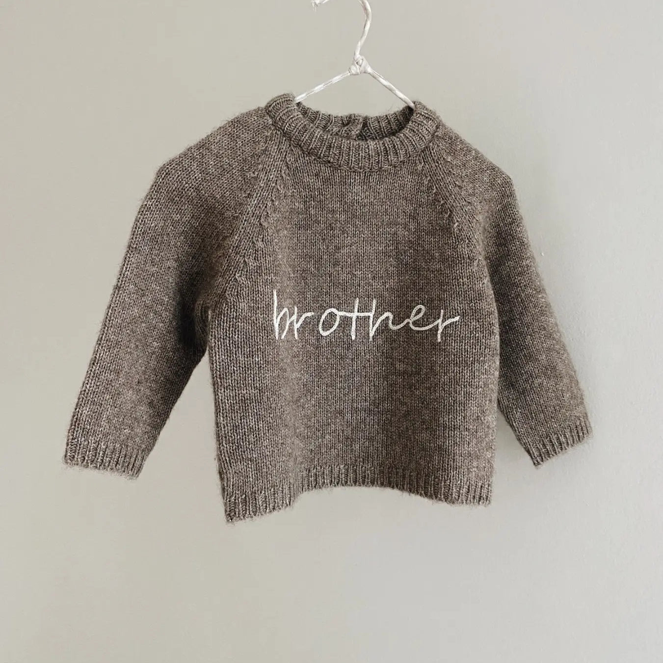 Lalaby Brother sweater for kids in a millet brown baby wool, yak and cashmere blend