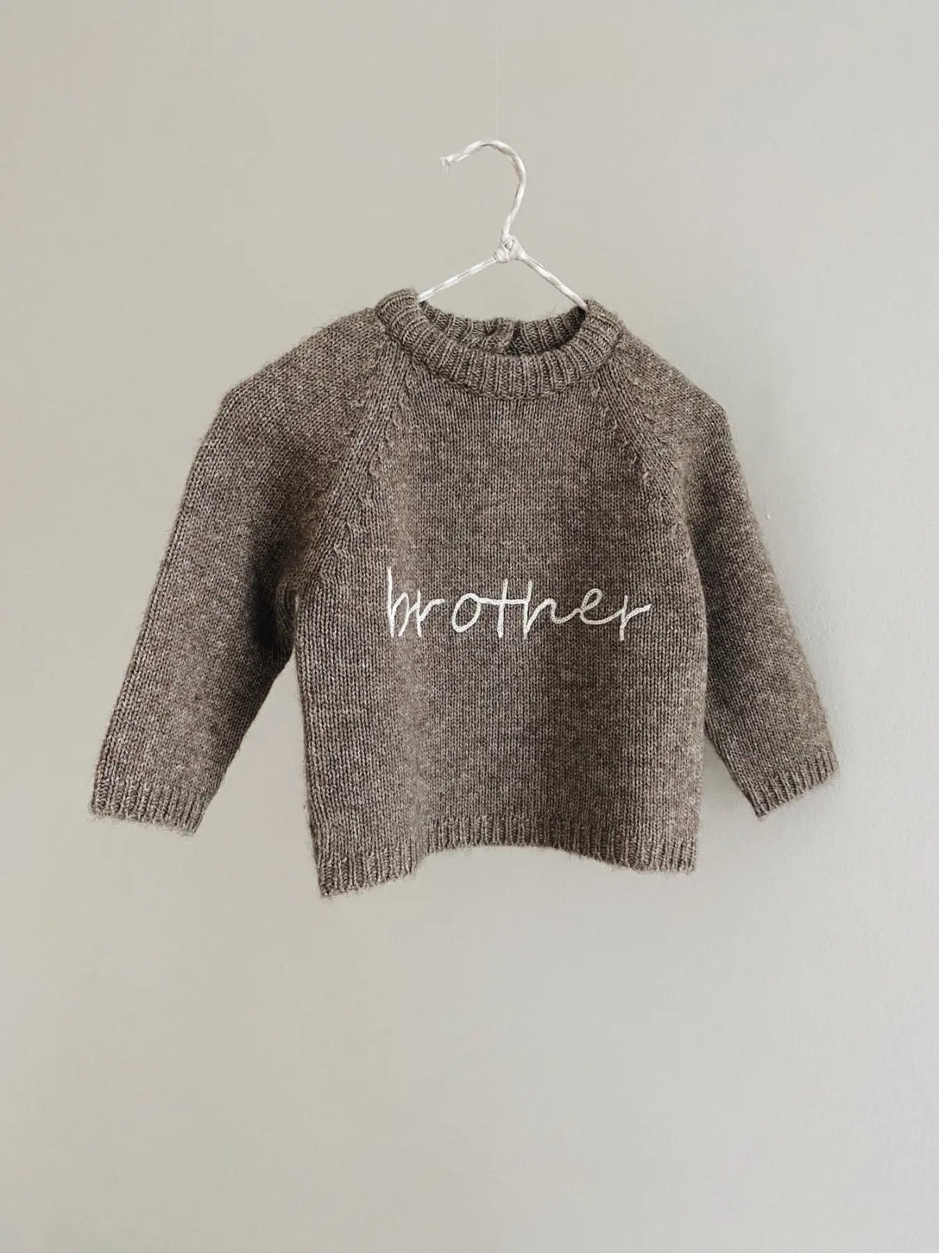 Lalaby Brother sweater for kids in a millet brown baby wool, yak and cashmere blend