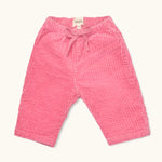 Lalaby Charlie trousers for babies in flamingo pink organic cotton mega cord