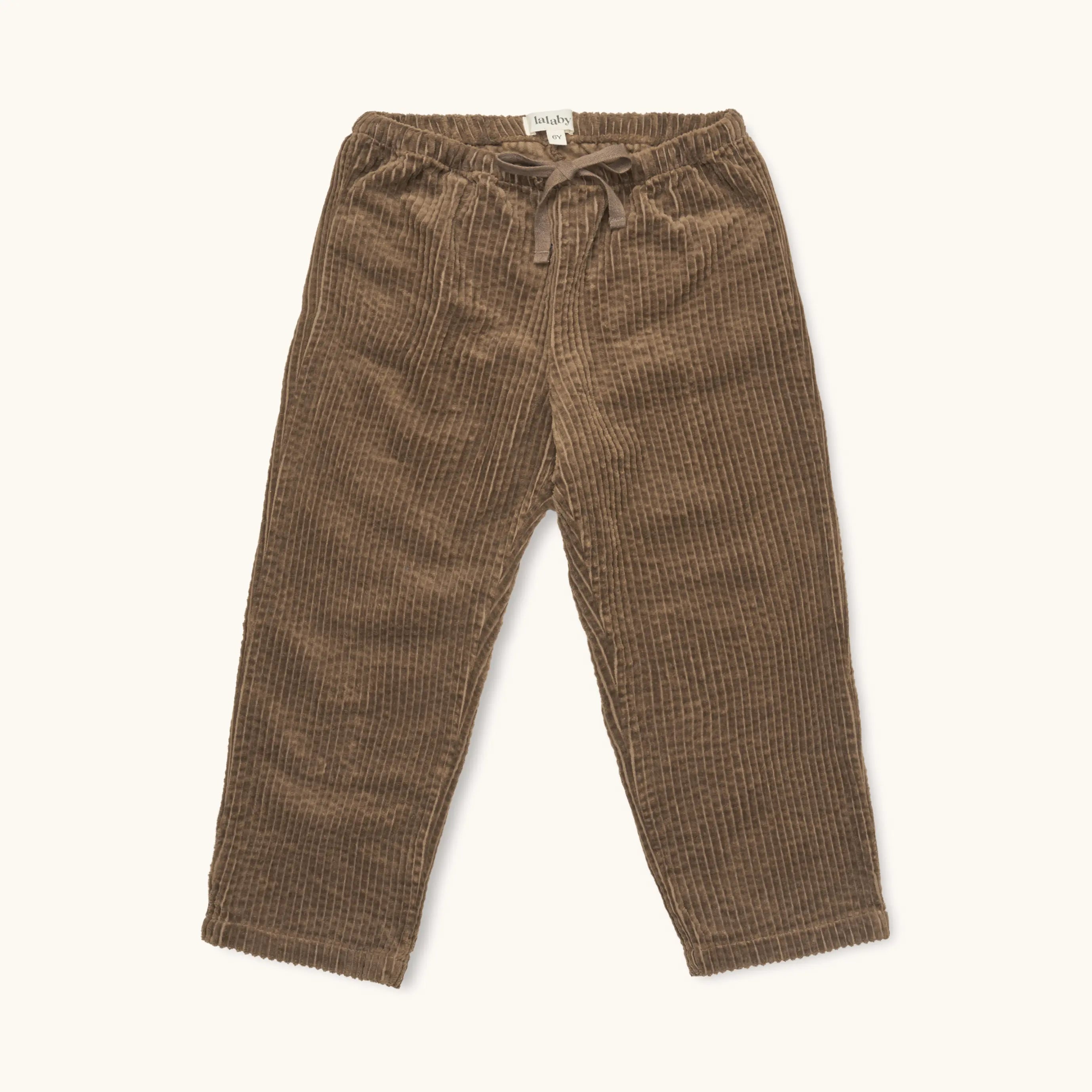 Lalaby Charlie trousers for kids in cookie brown organic cotton mega cord