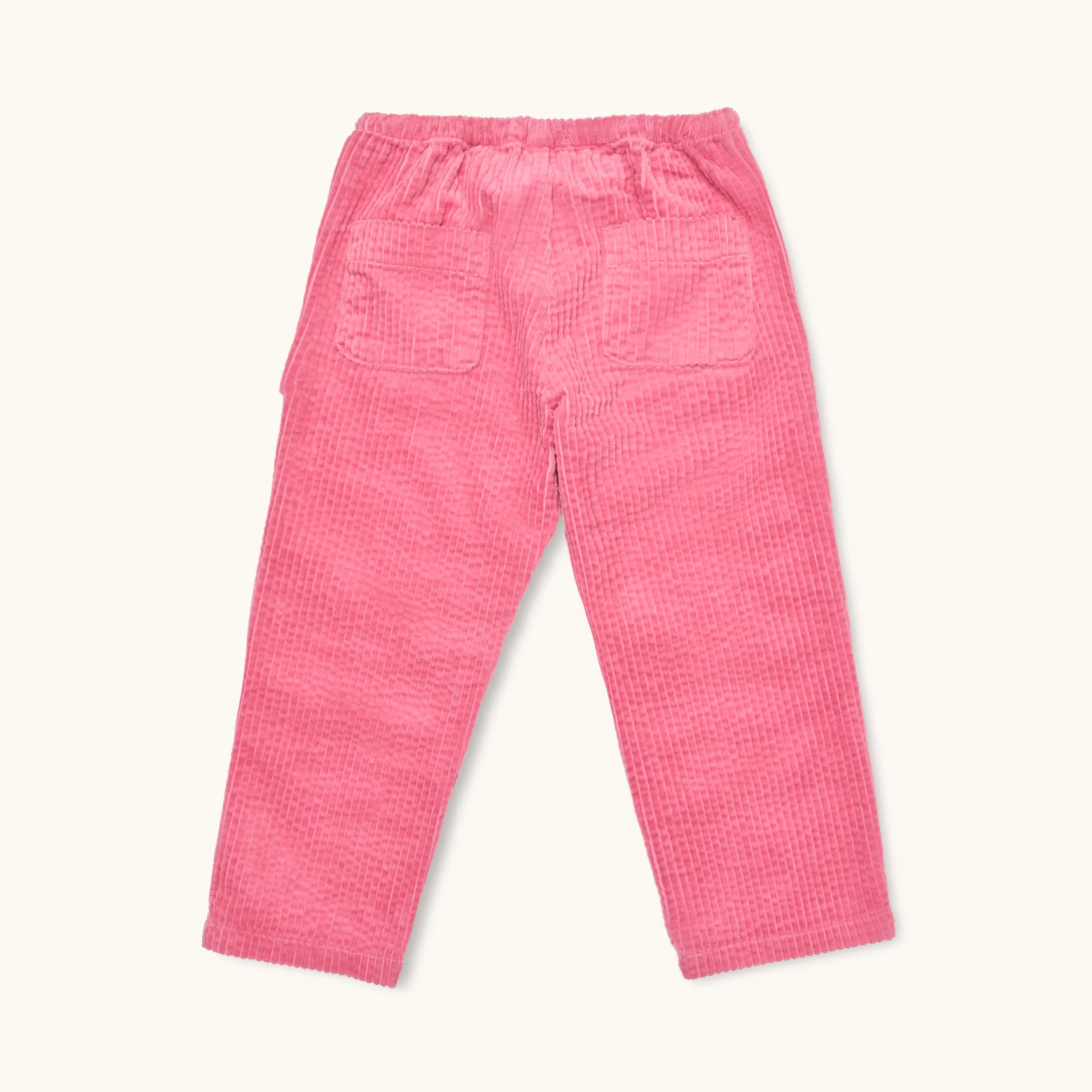 Lalaby Charlie trousers for kids in flamingo pink organic cotton mega cord