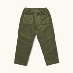 Lalaby Charlie kids trousers in forest green organic cotton mega cord
