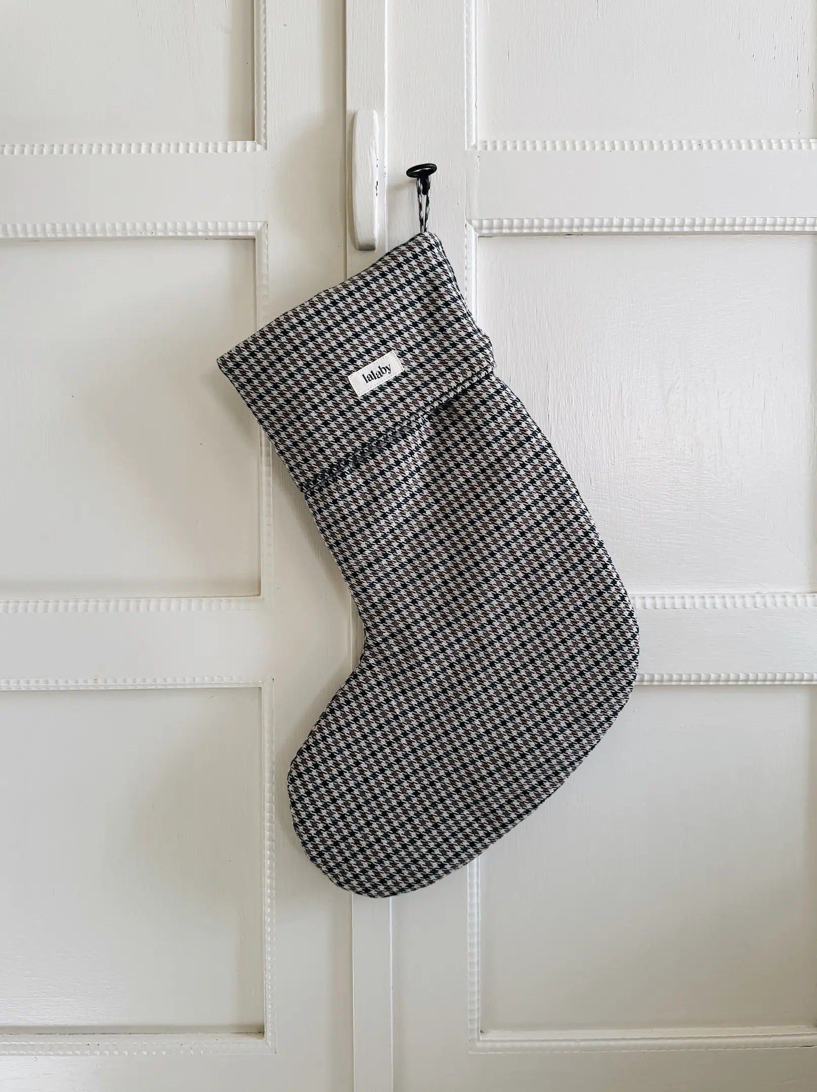 Lalaby Christmas stocking in 100% organic Tweedy check