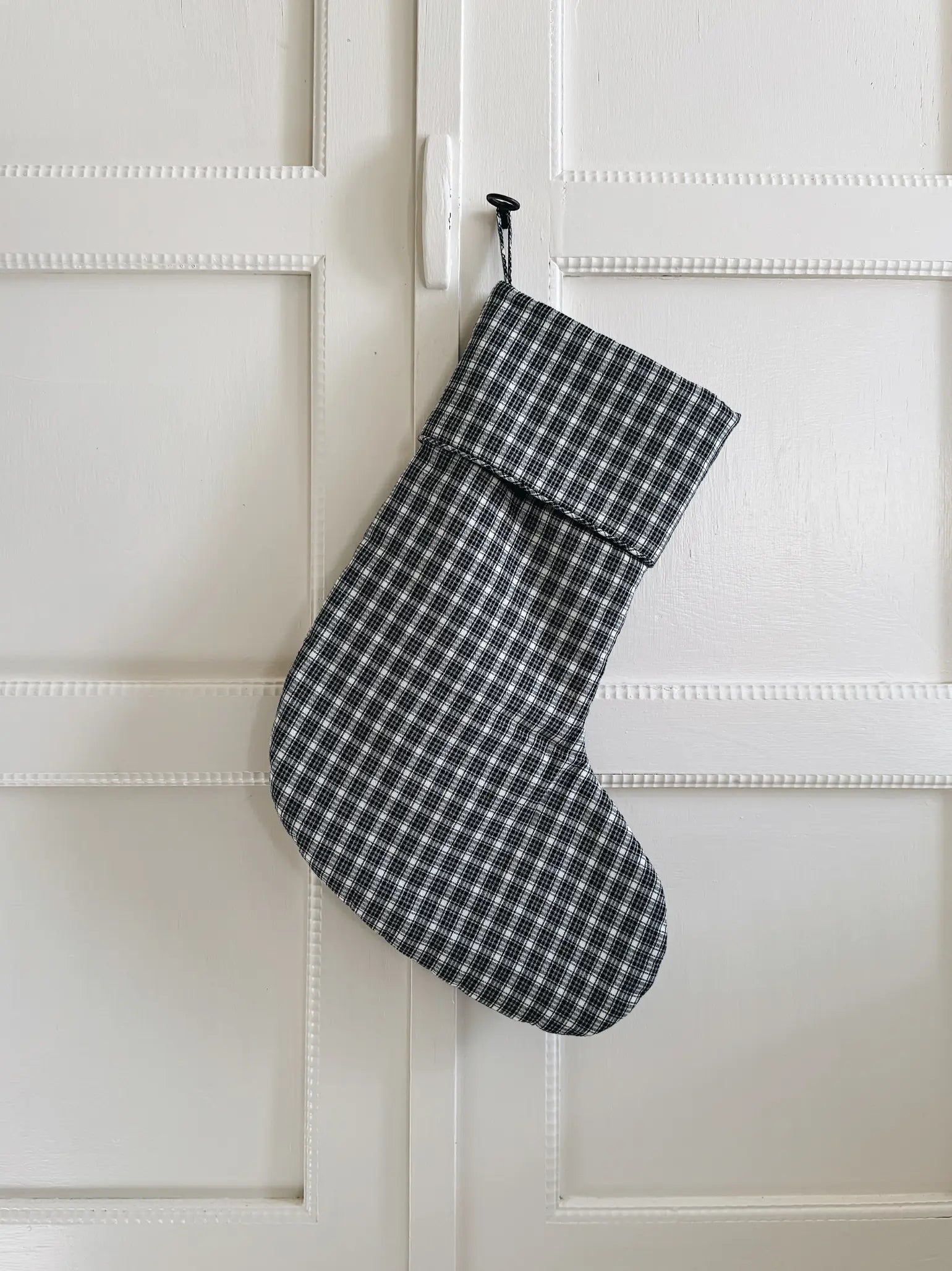 Lalaby Christmas stocking in 100% organic Winter check