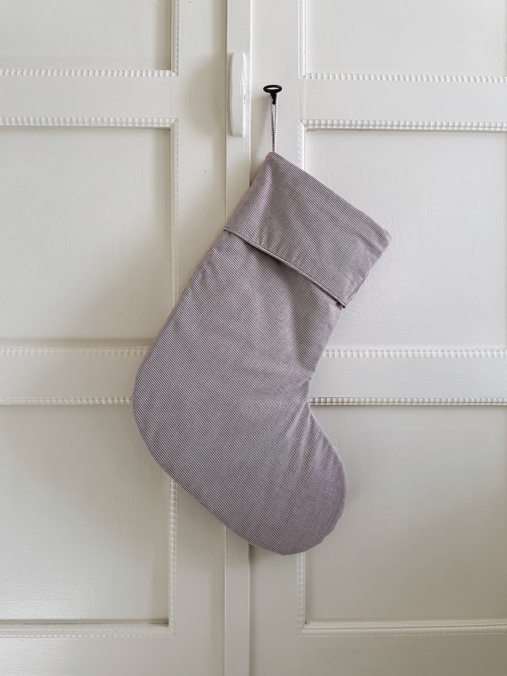 Lalaby Christmas stocking in 100% organic cotton berry stripe