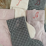 Lalaby Christmas stockings with hand embroidered letters