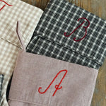Lalaby Christmas stockings with hand embroidered letters