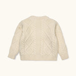 Lalaby Coby cardigan for babies in natural white merino wool