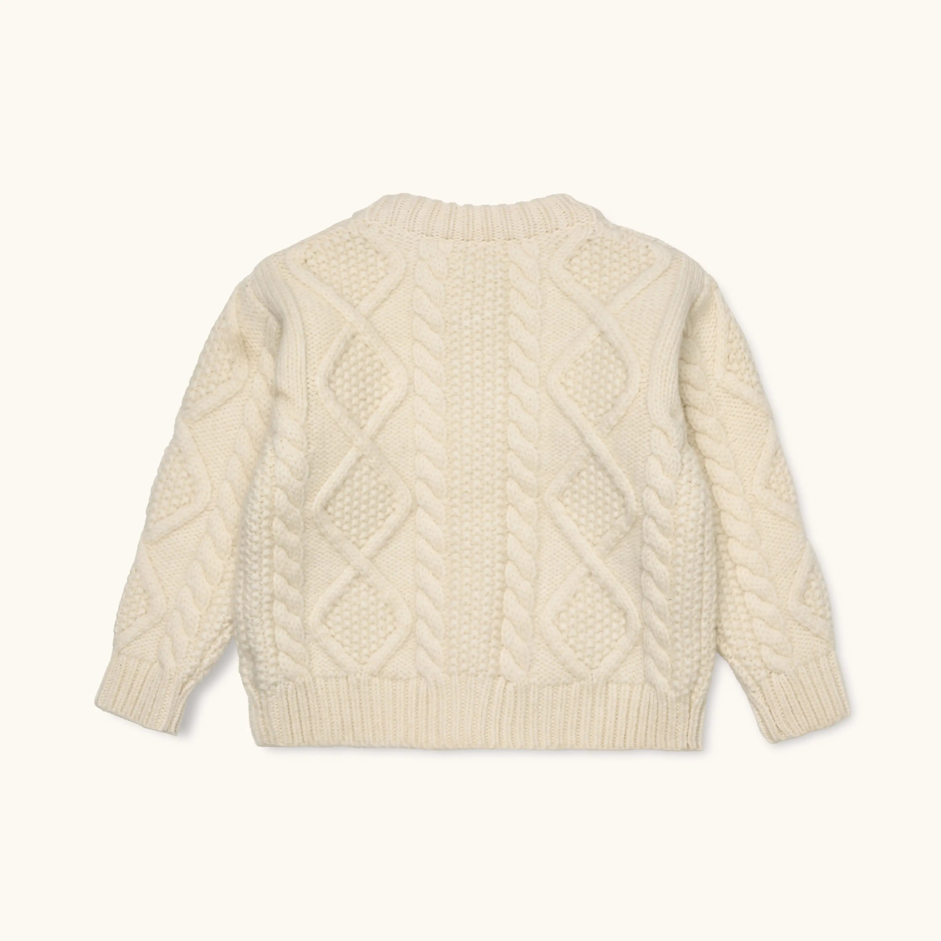 Lalaby Coby cardigan for babies in natural white merino wool