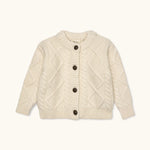 Lalaby Coby cardigan for babies in natural white merino wool