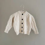 Lalaby Coby cardigan for babies in natural white merino wool