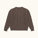 Lalaby Coby cardigan for kids in chocolate brown merino wool