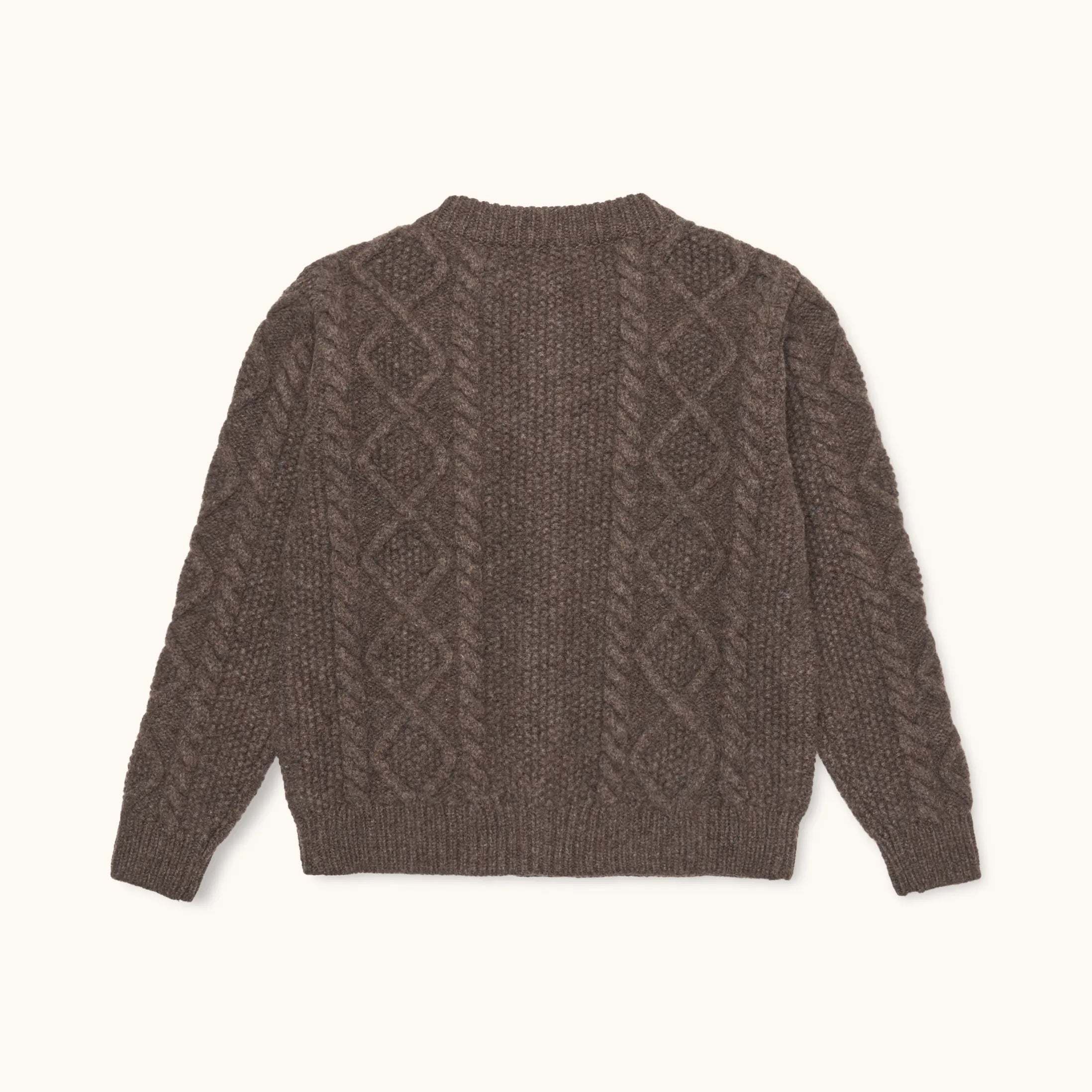 Lalaby Coby cardigan for kids in chocolate brown merino wool