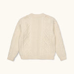 Lalaby Coby cardigan for kids in natural white merino wool