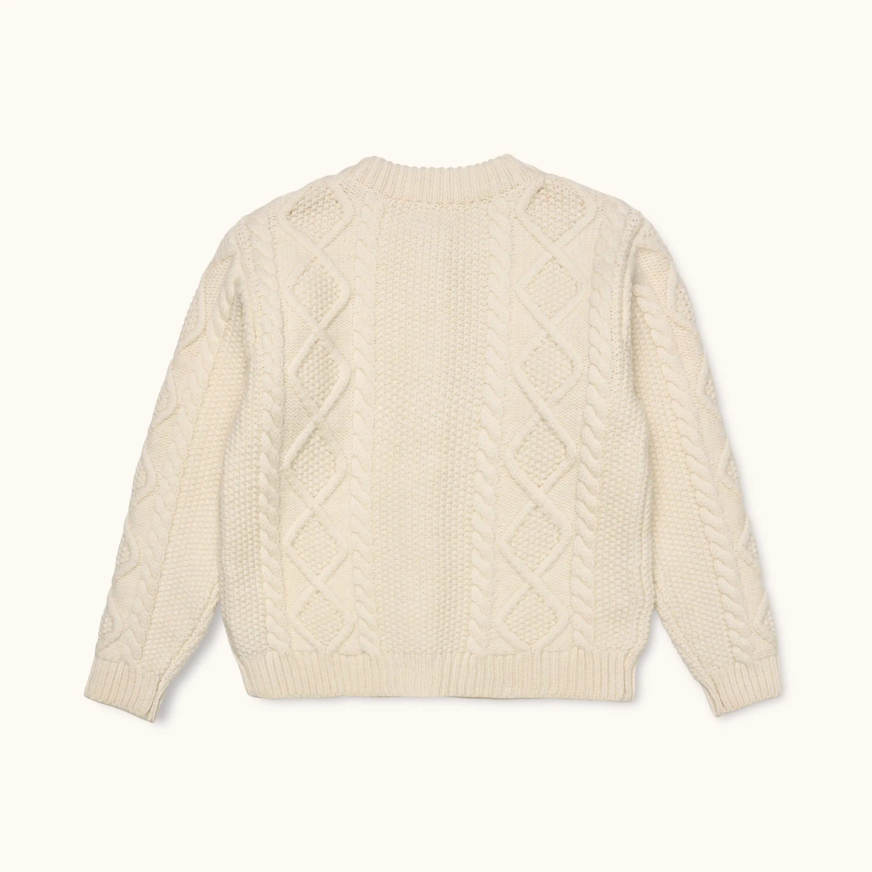Lalaby Coby cardigan for kids in natural white merino wool