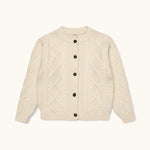 Lalaby Coby cardigan for kids in natural white merino wool