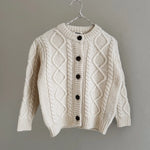 Lalaby Coby cardigan for kids in natural white merino wool