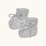 Lalaby knitted Cony shoes for babies in a grey baby wool, yak and cashnere blend