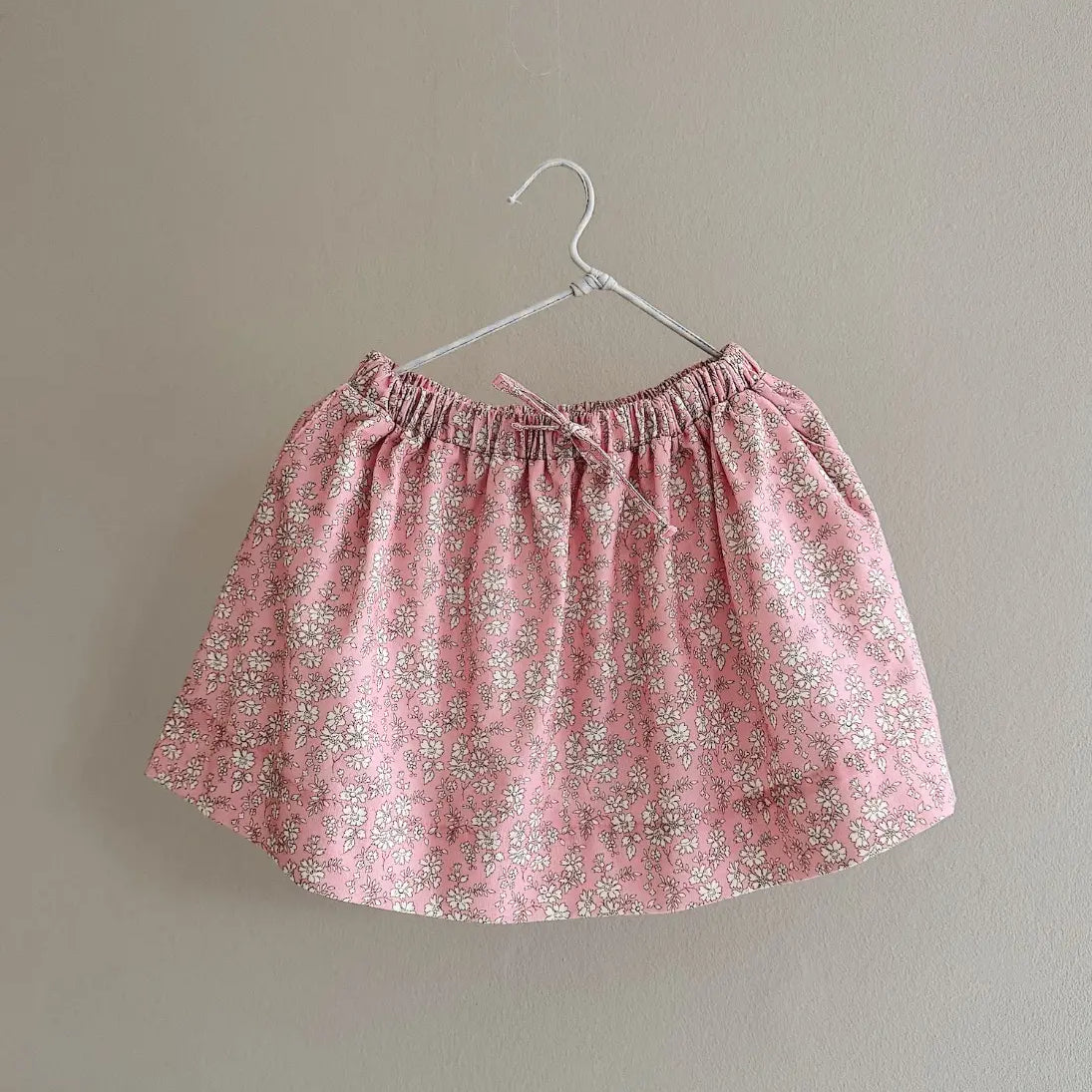 Lalaby Dagmar skirt for kids in pink flower liberty cotton corduroy