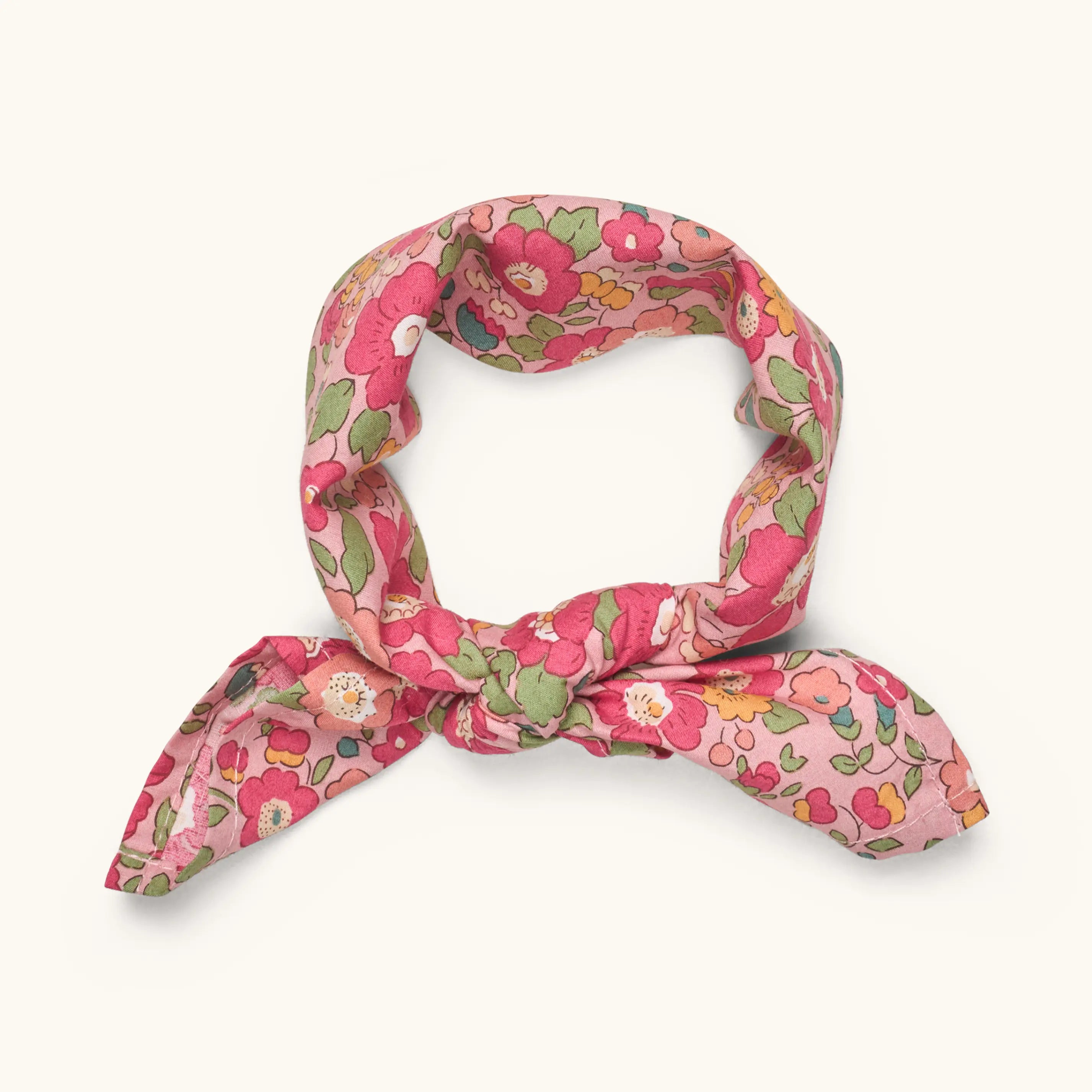 Lalaby Eddie scarf for babies and kids in berry betsy pink liberty organic cotton