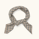 Lalaby Eddie scarf for babies, kids and adults in tweedy check organic cotton
