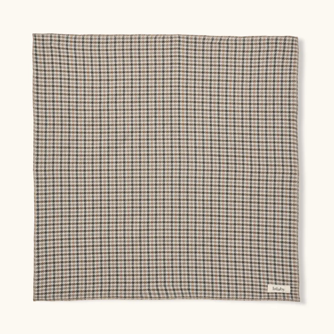 Lalaby Eddie scarf for babies, kids and adults in tweedy check organic cotton