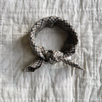 Lalaby Eddie scarf for babies, kids and adults in tweedy check organic cotton