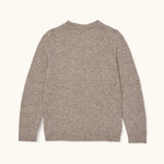 Lalaby Hugo v-neck for kids in a millet brown baby wool, yak and cashnere blend