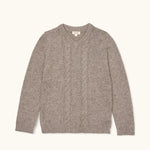 Lalaby Hugo v-neck for kids in a millet brown baby wool, yak and cashnere blend
