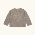 Lalaby ILY sweater for babies in a millet brown baby wool, yak and cashmere blend