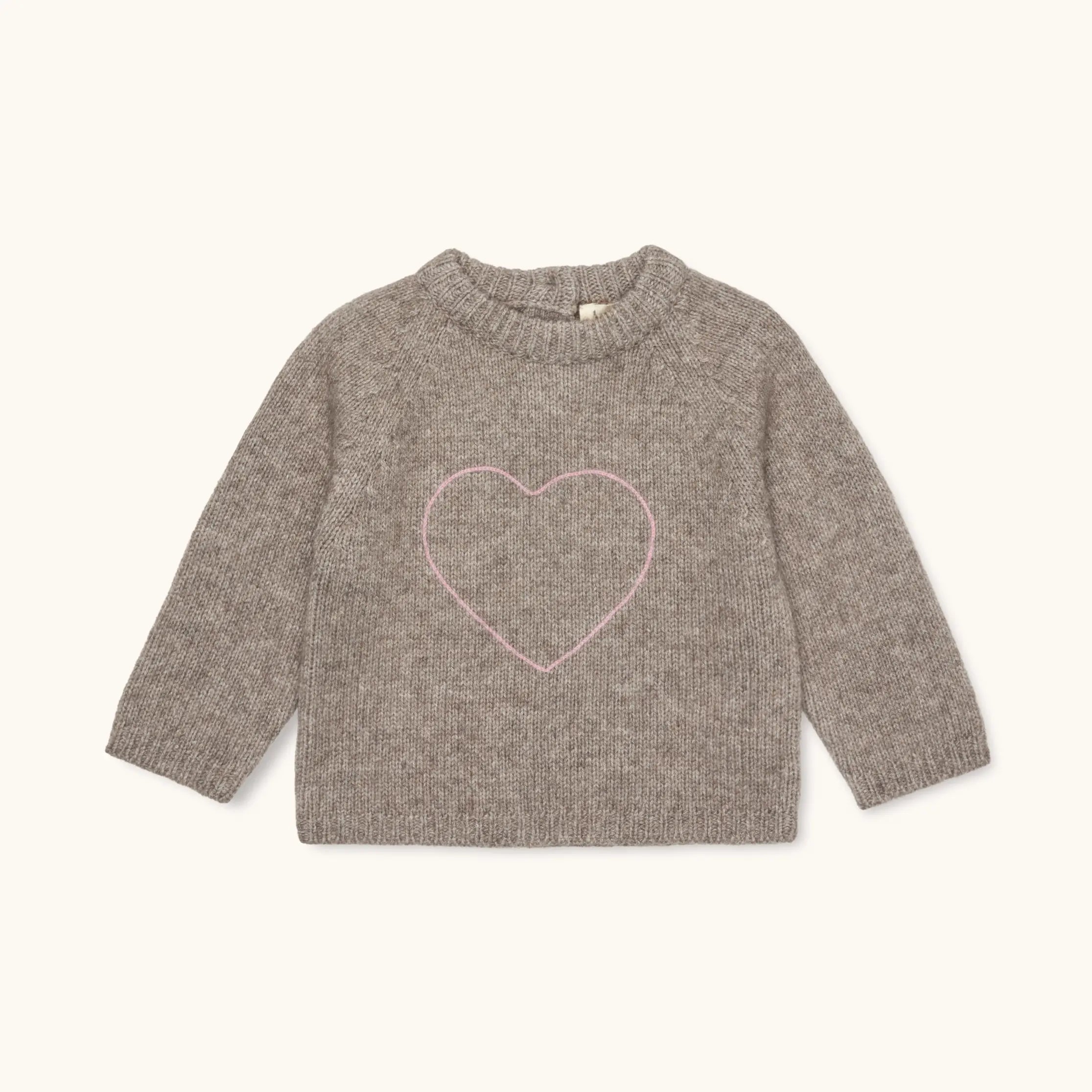 Lalaby ILY sweater for babies in a millet brown baby wool, yak and cashmere blend